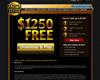 Casino Action Casino - $1250 No Deposit Bonus